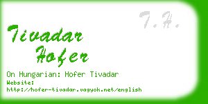 tivadar hofer business card